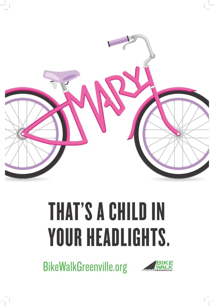 That's a child in your headlights - picture of bike with name Mary in frame.