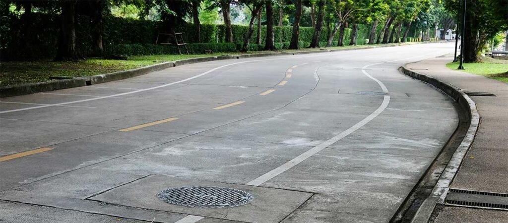 Bicycle Lanes on a Road with a Sidewalk